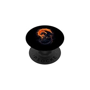 Cr&acirc;ne de Dragon Goth Lune Noir Gothique Femmes Cr&acirc;ne Dragon PopSockets PopGrip Adh&eacute;sif