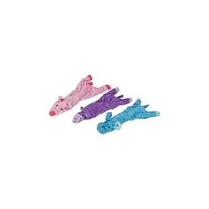 JACK AND VANILLA, Jouet en Peluche Porc-Éléphant-Hippo, pour Chiens, 20 cm, Design réaliste, sonore et Lavable, idéal pour Les Jeux interactifs, Couleur vive, Modèle Flatties