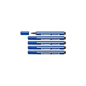 STABILO Trio Scribbi - Feutre de coloriage - Lot x 5 feutres - Bleu