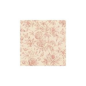 Rasch Tapeten 793949 Papier peint non tiss&eacute; blanc cr&egrave;me avec motif floral style vintage rouge 10,05 x 0,53 cm (L x l)