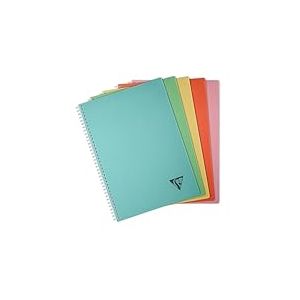 Clairefontaine 327115C Collection Linicolor ESSENCE Un Cahier à Spirale - A4 21x29,7 cm - 100 Pages Grands Carreaux - Papier Blanc 90 g - Couverture Polypro Transparent - Couleur Aléatoire