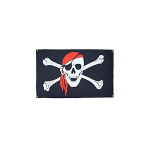 AZ FLAG Drapeau Pirate foulard rouge 150x90 cm avec 4 oeillets, Pavillon Corsaire pour balcon ou mur