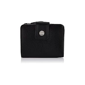 Timberland Leather RFID Small Indexer Wallet Billfold, Portefeuille en Cuir Petit Femme, Noir, Taille Unique