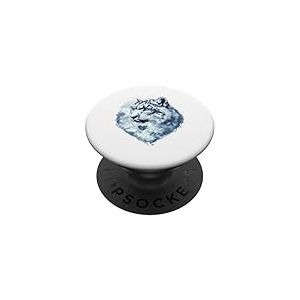 Léopard des neiges, animal léopard blanc, visage de léopard des neiges PopSockets PopGrip Adhésif
