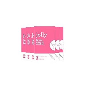 Jolly Bandes de Cire Maillot pour Femme et Lingettes de Finition, Peau Douce en 1 Application, Testées sous Contrôle Dermatologique (6x24 bandes)