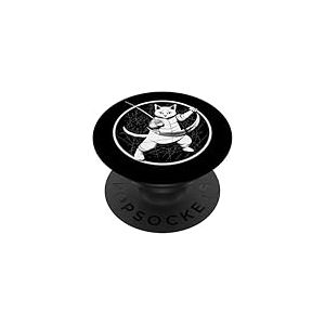 Chat Escrimeur Jeu d'escrime Fencer Sportive Chat Escrime PopSockets PopGrip Adh&eacute;sif