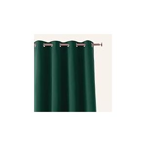 ROOM99 Rideau avec œillets Aura 140 x 250 cm Largeur x Hauteur, Décoration de Fenêtre, Curtains et Draperies intérieurs pour Salon, Chambre Moderne Lisse Vert Bouteille, 1 pièce
