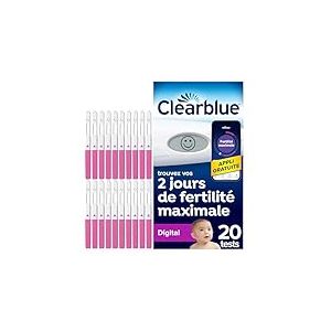 Clearblue Test Ovulation Digital, Aide À Concevoir, 1 Appareil Digital Et 20 Tests, Signale vos 2 Jours les Plus Fertiles, Maximise vos Chances de Concevoir Naturellement, L'Emballage peut varier