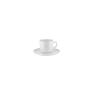 Alessi Itsumo NF07/78S - Set de Une Tasse &agrave; Th&eacute; Design, avec Soucoupe, Usage Quotidien, Esth&eacute;tique Minimale, en Porcelaine Blanche, Diam&egrave;tre 16 cm