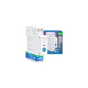 Nous Interrupteur DIN intelligent 20 A avec Tasmota (ESP32), surveillance de l'énergie, compatible avec MQTT, Home Assistant, mat, commande vocale avec Alexa, Google Assistant