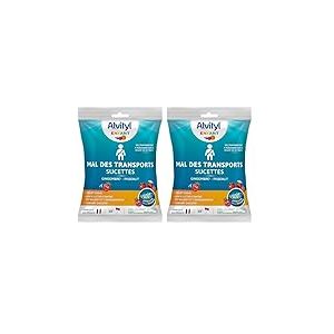 Alvityl Pack de 10 Sucettes Mal des Transports Trajet Calme/Serein Recommand&eacute; &agrave; 93 pourcent, Bleu, 120 g (Lot de 2)