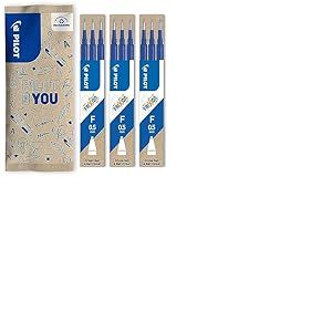 PILOT- Lot de 3 &eacute;tuis de 3 recharges FriXion pour stylo effa&ccedil;able. Compatibles FriXion Ball et FriXion Ball Clicker - Bleu - Pointe Fine