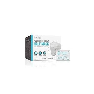 Homedics Masque FFP2 Jetable 3 plis – 20 pièces – Usage unique - 3 couches de protection – Extérieur de haute qualité avec Filtration antibactérienne – Protège de la poussière