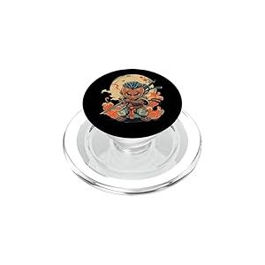 Samoura&iuml; Japonais Afro Am&eacute;ricain Samoura&iuml; Japonais Bushido PopSockets PopGrip pour MagSafe