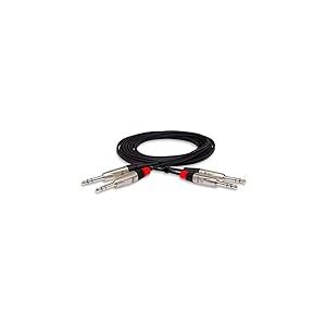 Hosa HSS-005X2 REAN Lot de 2 câbles de liaison neutres Noir avec embouts de 4 x 6,3 mm argent, 1,5 m