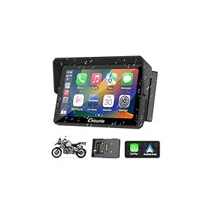 Carpuride W502B Écran Moto GPS pour BMW Moto R1200GS/R1250GS/S1000XR avec CarPlay sans Fil & Android Auto - 5" Tactile Étanche, Double Bluetooth, Navigation GPS, Siri