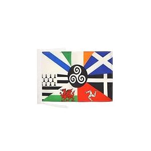 AZ FLAG - Drapeau Celtique multi - 45x30 cm - Pavillon Celte - Pays Celtes 100% Polyester Avec Deux Cordelettes - 20g