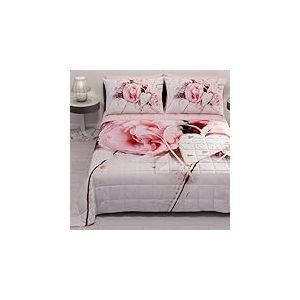 PETTI Artigiani Italiani - Couvre-lit d'été 220x260 cm 100 g/m² Double Face, Couette légère pour lit Une Place et demie, Printemps, Modèle Country Chic, 100% Fabriqué en Italie