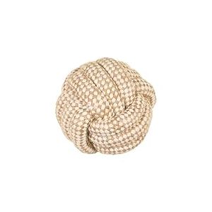 Jouet Chien Corde Coton Chanvre Naturel, à Macher, Jouet interactif pour Chien Chiots - Balle 10cm, Beige