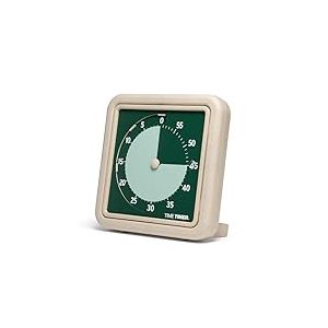 TIME TIMER Rétro Medium Eco Edition Minuteur Visuel – Compte à rebours de 60 Minutes fabriqué avec au Moins 20% de matières végétales Naturelles – Vert Terre