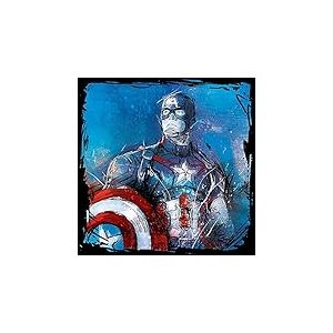 Pyramid International Avengers : L'Ère d'Ultron Captain America Impression sur Toile, Coton, Multicolore, 3,20 x 40 x 40 cm
