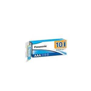 Piles Panasonic AAA EVOLTA Technology Inside, paquet de 10 piles alcalines, AAA Micro LR03, 1,5V, emballage sans plastique, pile fiable et performante