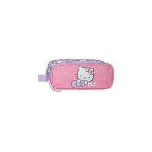 Hello Kitty My Favourite Bow Trousse Double Rose 23 x 9 x 7 cm Polyester L, Rose, Trousse Double