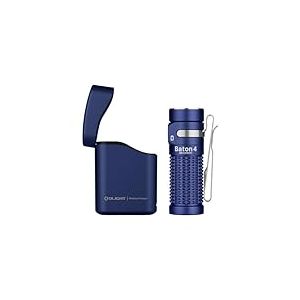 OLIGHT Baton 4 Kit Lampe Torche LED Alimentée avec Chargeur sans Fil Puissante 1300 Lumens 170m 190 Jours D'autonomie Max Étanche IPX 8 pour Le Camping, L'outdoor et Les Urgences Bleu