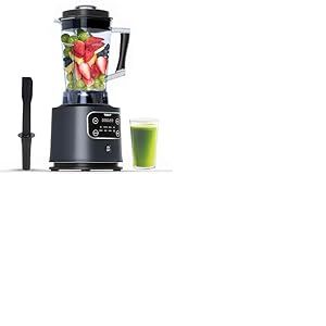 TOKIT 8-En-1 Blender 2000ml, Mixeur Pro 1400W M&eacute;tal Avec &Eacute;cran LCD Tactile Et 8 Menus Et 9 Vitesses Pour Smoothie, Broyeur &Agrave; Glace