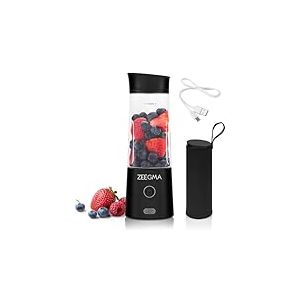ZEEGMA VITAMINE GO Mixeur Portable pour Cocktails et Smoothies 300W, Mélangeur Personnel Portable, Mini Blender Portable 450 ml à 6 lames, 2 vitesses, batterie 5000 maH