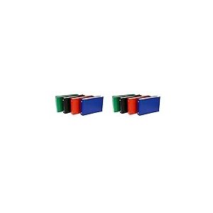 Classeur Balacron A5 à l'Italienne Dos 35mm 2 Anneaux Ronds Couverture PVC Coloris Assortis plus 4 intercalaires (Lot de 2)