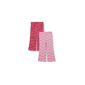 Amazon Essentials Legging &Eacute;vas&eacute; en Maille, Coupe Ajust&eacute;e Fille, Lot de 2, Rose L&eacute;opard/Rose Z&egrave;bre, 10 Ans