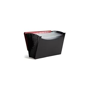 Smead Trieur extensible, 12 poches, fermeture &eacute;lastique, format lettre, motif vague rouge/noir (70866)