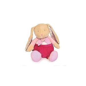 Baby Nat' - Pantin Lapin Poupi Rose 37 cm - Doudou Lapin Naissance en Peluche Bébé Fille - Pantin Bébé Réconfortant - Jouet Eveil Bébé Facile à Attraper - Doudou Poupi Lavable en Machine 30° - BN6113