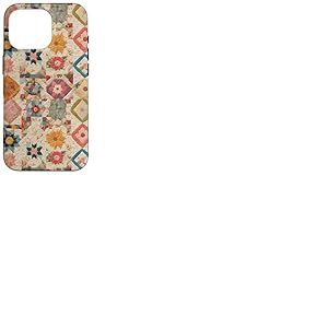 Couvre-lit Patchwork Floral Vintage Motif r&eacute;tro boh&egrave;me Coque pour iPhone 16 Pro
