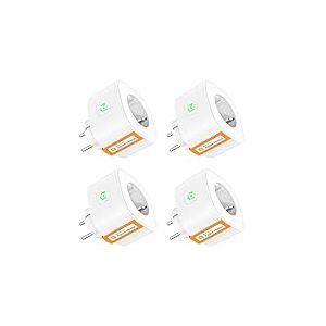 Refoss Prise Connectée WiFi, Prise Intelligente avec HomeKit, Lot de 4 Prises Programmables avec Alexa, Google Home, Prise Télécommandée Sans Fil, Smart Plug avec Commande Vocale et Minuterie, Type F
