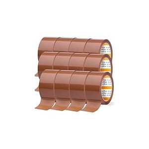 M-Office Ruban Adhésif Marron pour Emballage, Expédition, Déménagement et Artisanat - Sceau Sûr et Résistant (12 Unités, 48 x 120 m)