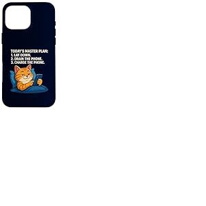 Plan Directeur d'aujourd'Hui Lay Drain Charge Phone Cat Meme Coque pour iPhone 16 Pro Max