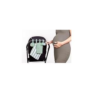 Ubbi On-the-Go Diapering Gift Set, Includes Changing Mat and Bag, Wipes Dispenser, Pacifier Holder and Bag Dispenser, Newborn Essentials, Sage