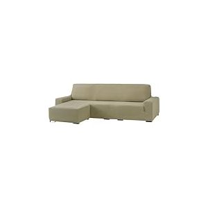 ECOMMERC3 Housse de canapé d'angle bi-élastique en Lin Adaptable à Tous Les modèles avec accoudoir Court Gauche et Mousse de Fixation