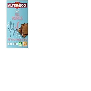 ALTER ECO - Chocolat Lait au Riz Souffl&eacute; Croquant - Bio & &Eacute;quitable - Chocolat P&eacute;rou et &Eacute;quateur - 100 g