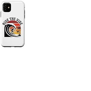 Chemise Ride The Vibe T-Shirt Graphique Cool Retro Surf Wave Sunset Coque pour iPhone 11