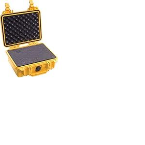 Peli 1200 valise de protection pour appareil photo reflex, objectif et accessoires, conforme &agrave; la norme IP67, capacit&eacute; de 4L, fabriqu&eacute;e aux &Eacute;tats-Unis, avec mousse personnalisable, jaune