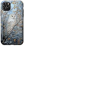 Hibou enneigé blanc amoureux de la neige tachée saison d'hiver Coque pour iPhone 11 Pro Max