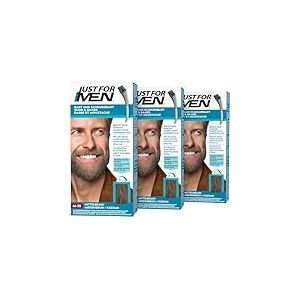 Just For Men Formule Coloration Moustache Et Barbe Châtain, Élimine Les Poils Gris Pour Un Rendu Plus Épais, M35, Lot de 3