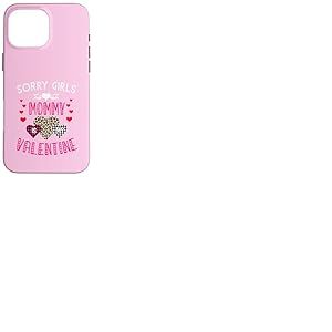 Sorry Girls Mommy is My Valentine C&oelig;urs l&eacute;opard et Plaid Coque pour iPhone 16 Pro Max