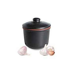 Römertopf Mini pot fraîcheur en céramique 0,6 l – Argile respirante pour garder les légumes frais plus longtemps – Circulation de l'air idéale – Noir