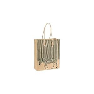 Sac Cabas en toile de Jute Naturel, Pliable et &eacute;tanche, grande Capacit&eacute; Motif Z&egrave;bre, Sac shopping
