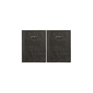 Calligraphe 72207AMZC Un Prot&egrave;ge-Cahier Grain Cuir Noir - A4 21x29,7 cm - 22/100&egrave;me avec Porte-&Eacute;tiquette - PVC Opaque (Lot de 2)