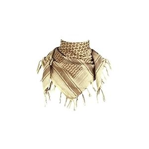 FREE SOLDIER Foulard 100% Coton écharpe Militaire Shemagh Tactique désert Keffiyeh avec Tassel 43 x 43 Pouces,Kaki